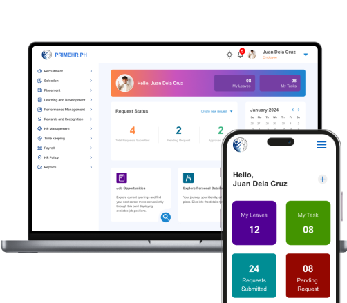 Screenshot of PrimeHR interface